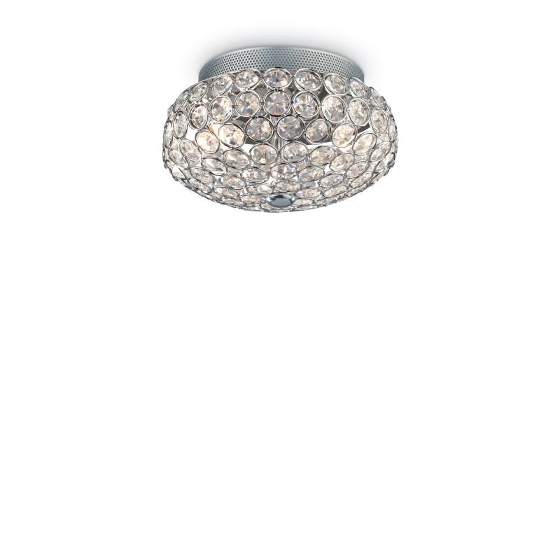 IdealLux-075389 - King - Crystal with Chrome 3 Light Ceiling Lamp