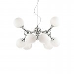 Nodi - Chrome 9 Light Central Fitting with White Glass Nodi - Chrome 9 Light Central Fitting with White Glass