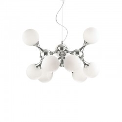 Nodi - Chrome 9 Light Central Fitting with White Glass Nodi - Chrome 9 Light Central Fitting with White Glass