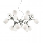Nodi - Chrome 15 Light Central Fitting with White Glass Nodi - Chrome 15 Light Central Fitting with White Glass