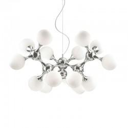 Nodi - Chrome 15 Light Central Fitting with White Glass Nodi - Chrome 15 Light Central Fitting with White Glass