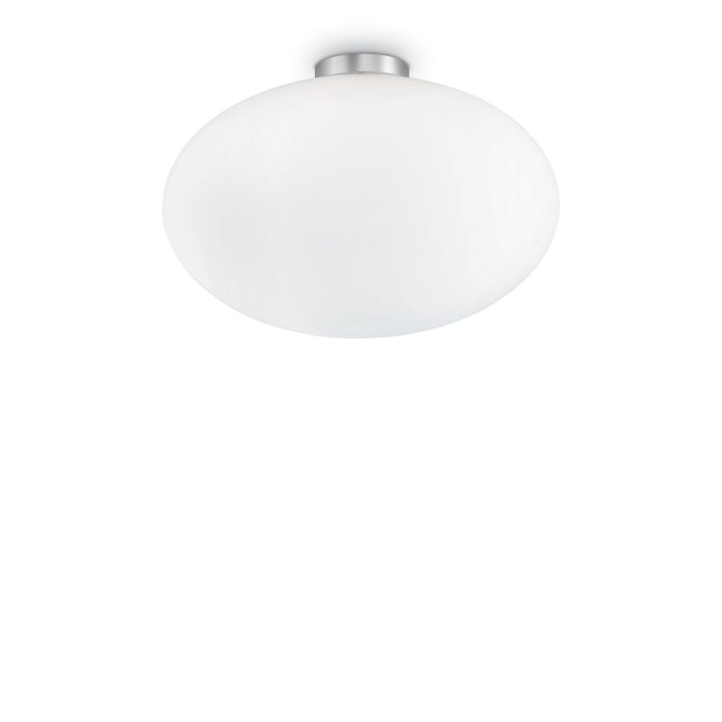 IdealLux-086781 - Candy - Oval White Glass Single Ceiling lamp ∅ 40