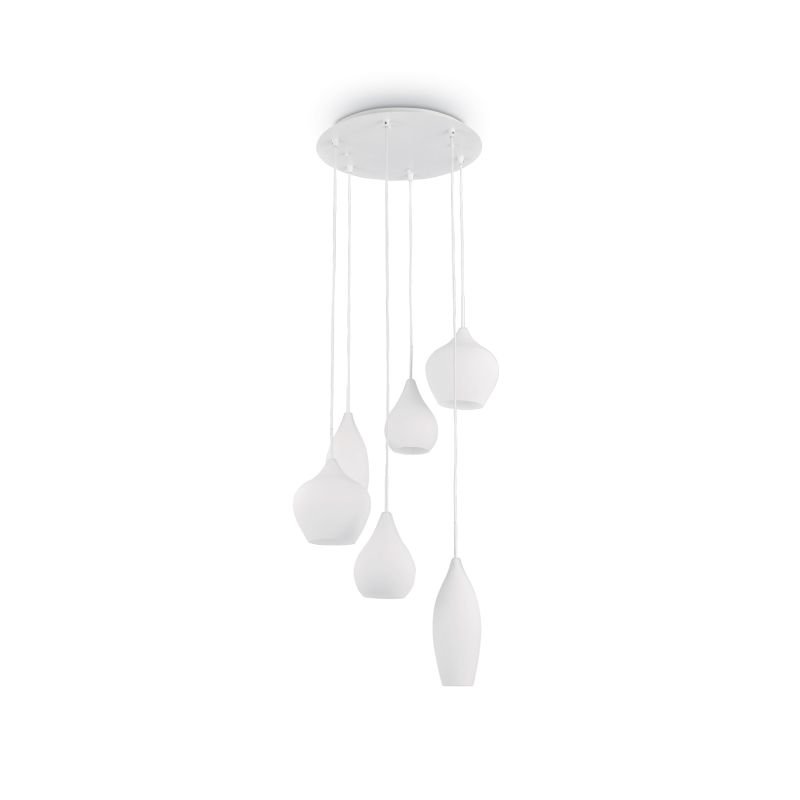 IdealLux-087818 - Soft - White Opal Glass 6 Light Cluster Pendant