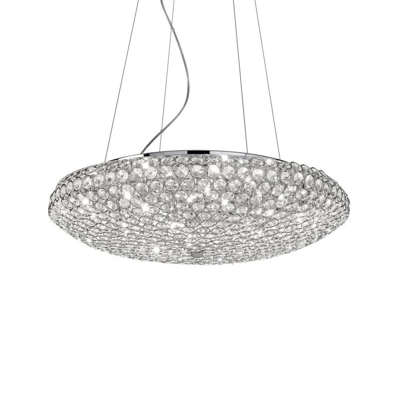 IdealLux-088013 - King - Crystal with Chrome 12 Light Hanging Pendant