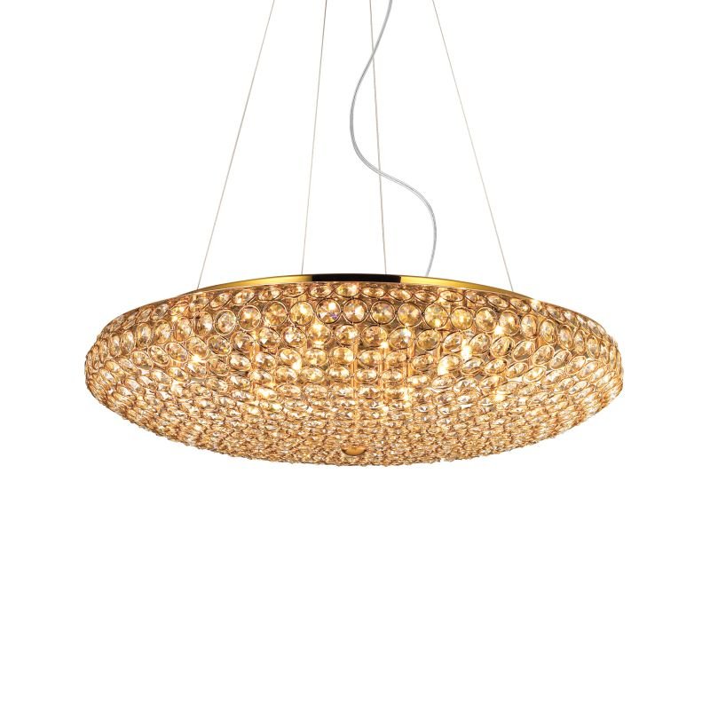 IdealLux-088020 - King - Crystal with Gold 12 Light Hanging Pendant