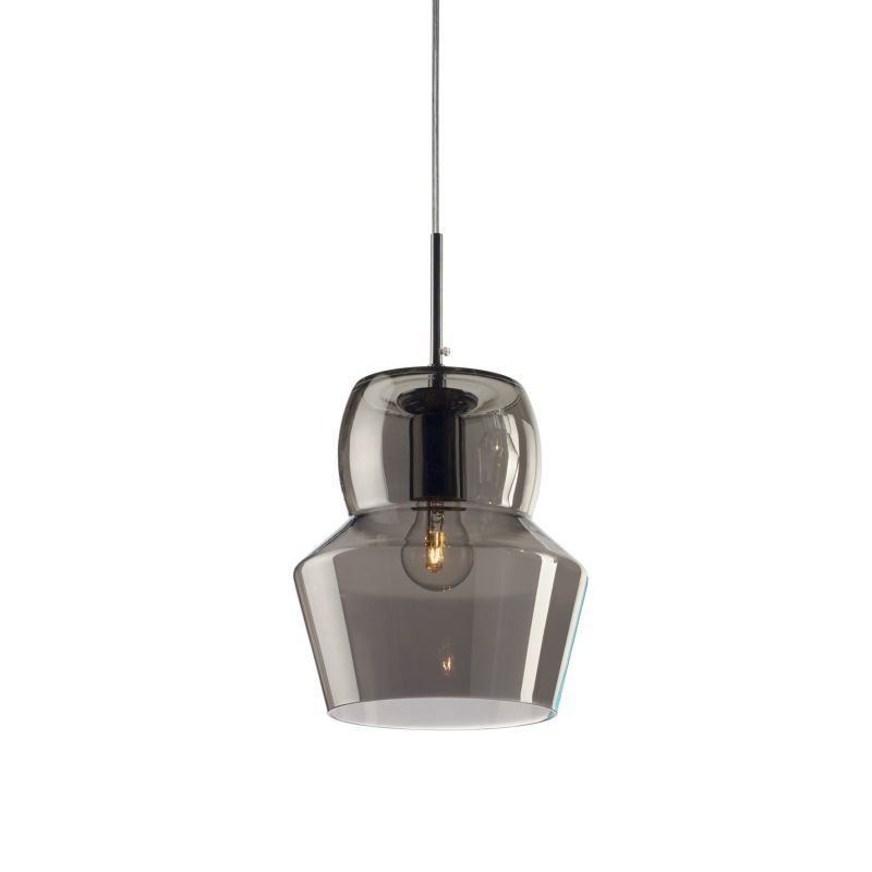 Ceiling Lights - Zeno - Big Smoky Glass Single Hanging Pendant IdealLux-088938 - Zeno - Big Smoky Glass Single Hanging Pendant