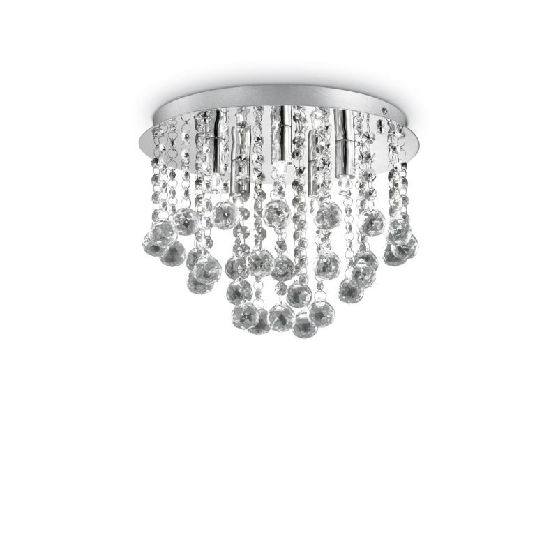 Crystal & Acrylic - Bijoux - Crystal with Chrome 5 Light Ceiling Lamp IdealLux-089485 - Bijoux - Crystal with Chrome 5 Light Ceiling Lamp