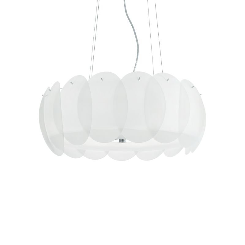IdealLux-090481 - Ovalino - Big Decorative White Glass 8 Light Pendant