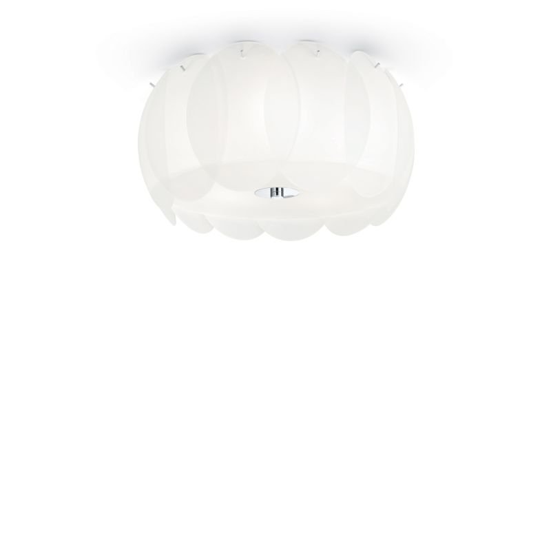 IdealLux-093963 - Ovalino - Small Decorative White Glass 5 Light Ceiling Lamp