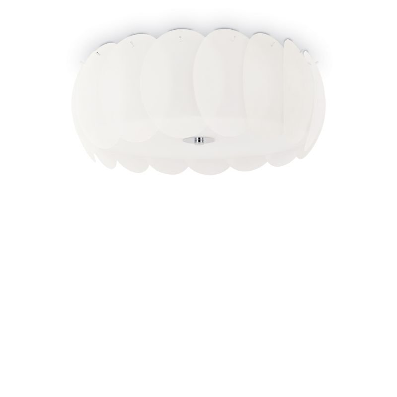 IdealLux-094014 - Ovalino - Big Decorative White Glass 8 Light Ceiling Lamp