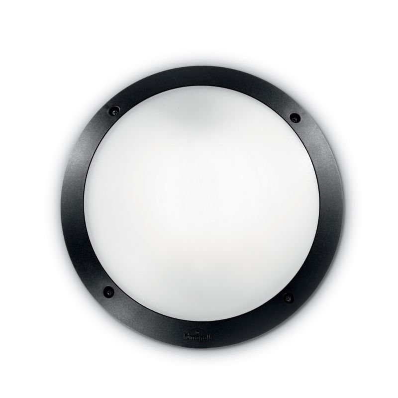 IdealLux-096674 - Lucia - Outdoor Black Round Wall Lamp