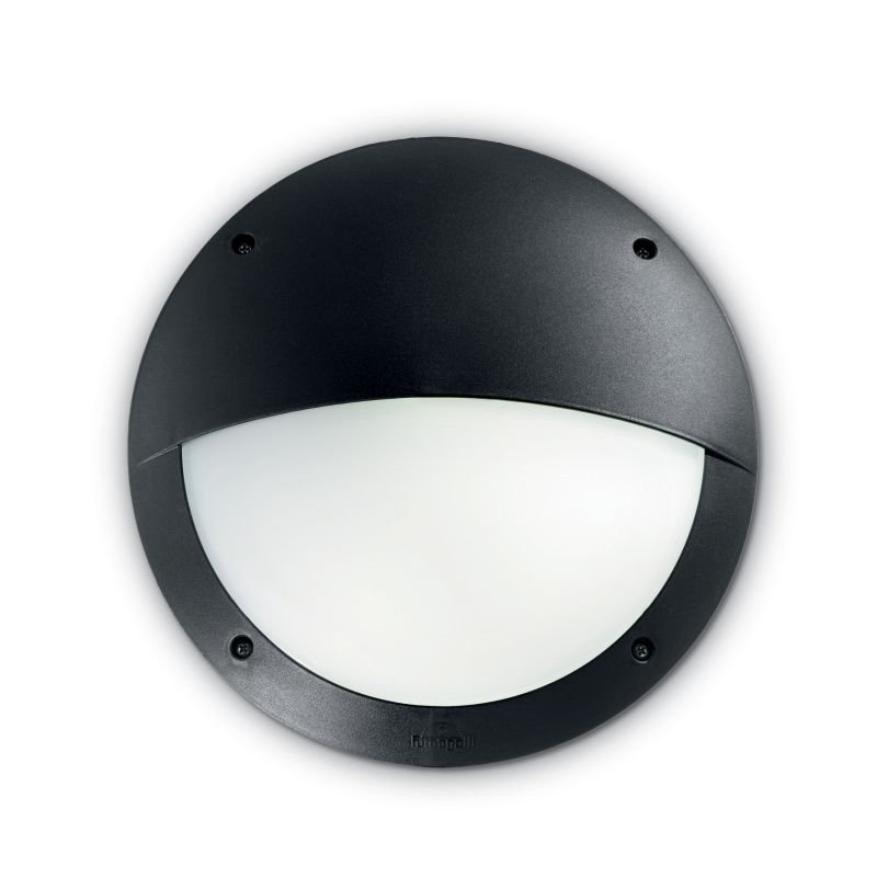 IdealLux-096698 - Lucia - Outdoor Black Round Wall Lamp