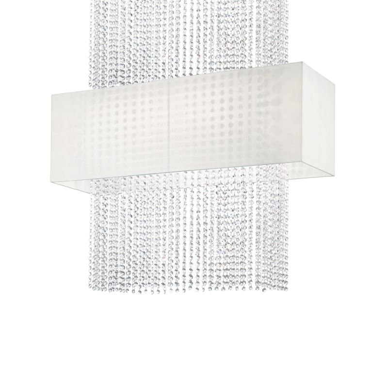 IdealLux-099101 - Phoenix - White Fabric with Crystal 5 Light over Island Fitting