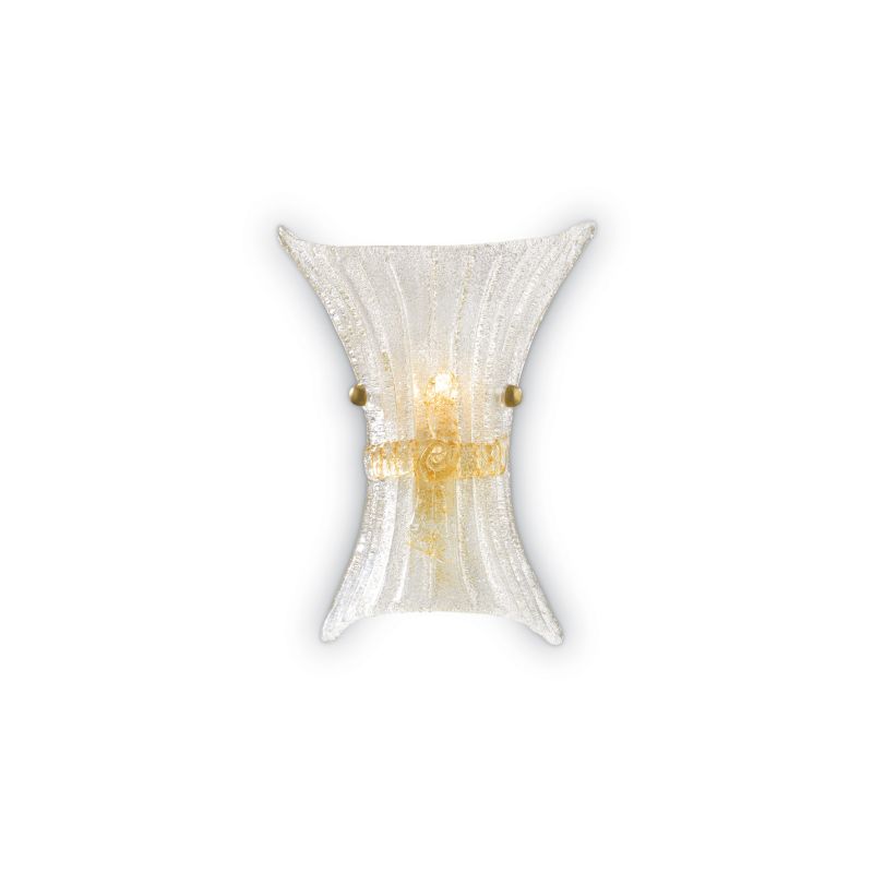 Wall Lights - Fiocco - Small Clear Glass with Decoration Wall Lamp IdealLux-014623 - Fiocco - Small Clear Glass with Decoration Wall Lamp