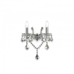 Florian - Chrome Twin Wall Lamp with Clear Glass & Crystal  Florian - Chrome Twin Wall Lamp with Clear Glass & Crystal