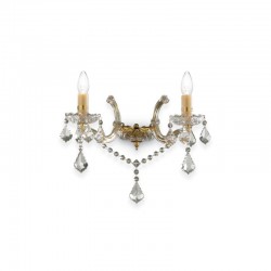 Florian - Gold Twin Wall Lamp with Clear Glass & Crystal Florian - Gold Twin Wall Lamp with Clear Glass & Crystal
