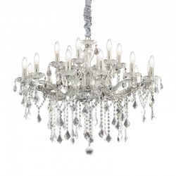 Florian - Chrome 12 Light Chandelier with Clear Glass & Crystal  Florian - Chrome 12 Light Chandelier with Clear Glass & Crystal
