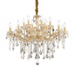 Florian - Gold 18 Light Chandelier with Clear Glass & Crystal  Florian - Gold 18 Light Chandelier with Clear Glass & Crystal
