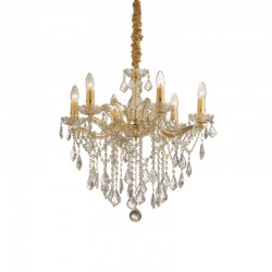 Florian - Gold 6 Light Chandelier with Clear Glass & Crystal Florian - Gold 6 Light Chandelier with Clear Glass & Crystal