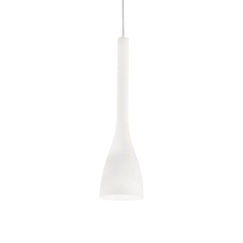 IdealLux-035697 - Flut - Small White Glass Single Hanging Pendant