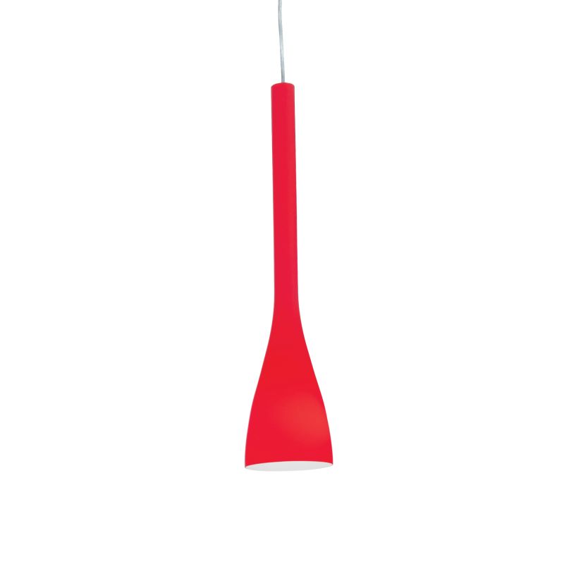 Ceiling Lights - Flut - Small Red Glass Single Hanging Pendant IdealLux-035703 - Flut - Small Red Glass Single Hanging Pendant
