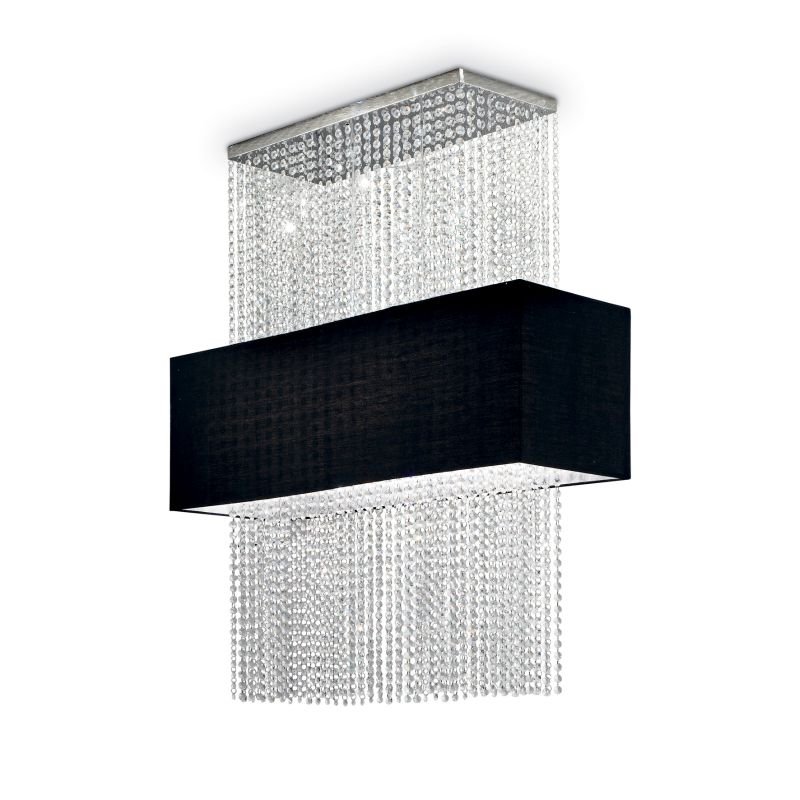 IdealLux-101163 - Phoenix - Black Fabric with Crystal 5 Light over Island Fitting
