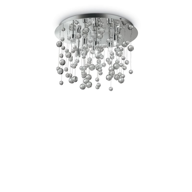 IdealLux-101170 - Neve - Crystal with White 8 Light Ceiling Lamp
