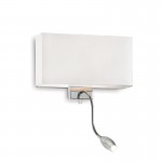 Hotel - Chrome Mother & Child LED Wall Lamp with White Shade Hotel - Chrome Mother & Child LED Wall Lamp with White Shade