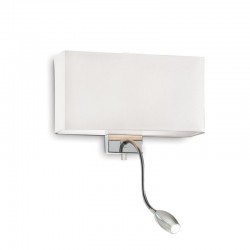 Hotel - Chrome Mother & Child LED Wall Lamp with White Shade Hotel - Chrome Mother & Child LED Wall Lamp with White Shade