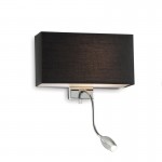 Hotel - Chrome Mother & Child LED Wall Lamp with Black Shade Hotel - Chrome Mother & Child LED Wall Lamp with Black Shade