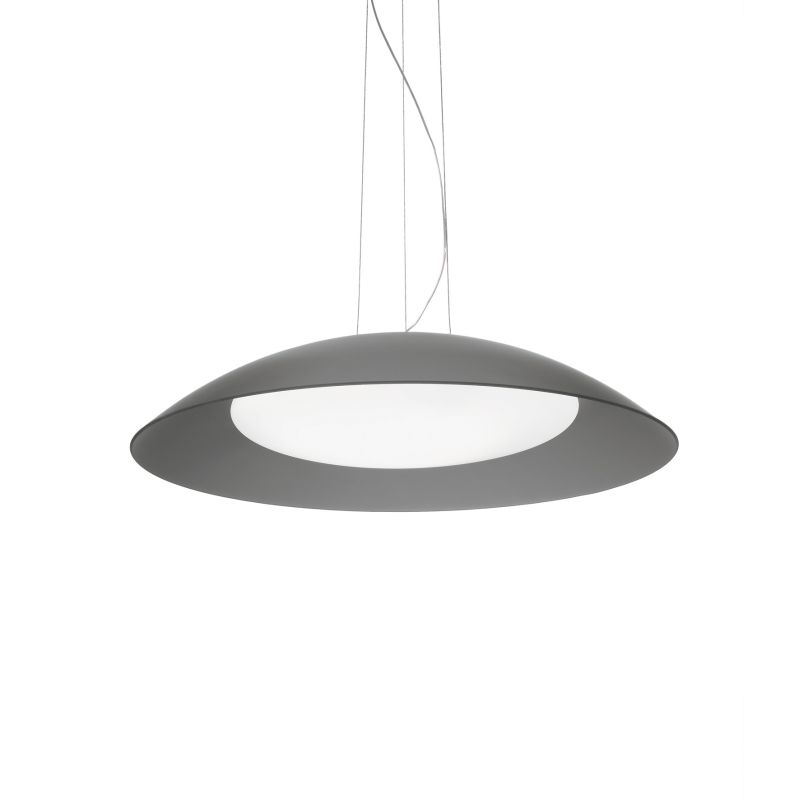 Ceiling Lights - Lena - Small Grey Double Frosted Glass Diffuser 3 Light Pendant IdealLux-066592 - Lena - Small Grey Double Frosted Glass Diffuser 3 Light Pendant