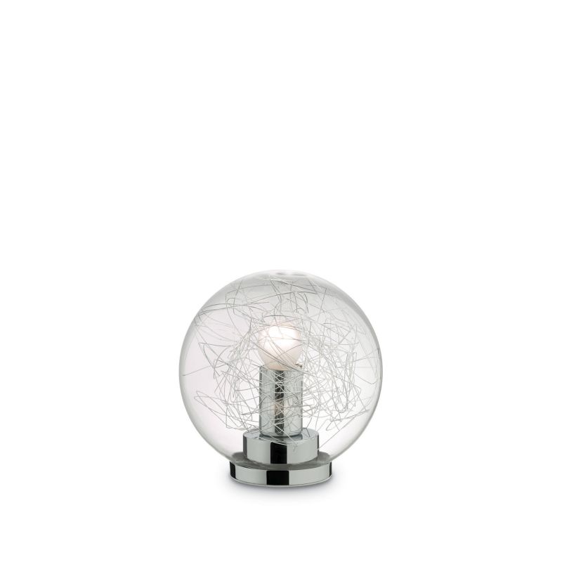 Table & Floor Lamp - Mapa Max - Small Clear Glass Globe with Aluminum Thread Table Lamp IdealLux-045139 - Mapa Max - Small Clear Glass Globe with Aluminum Thread Table Lamp