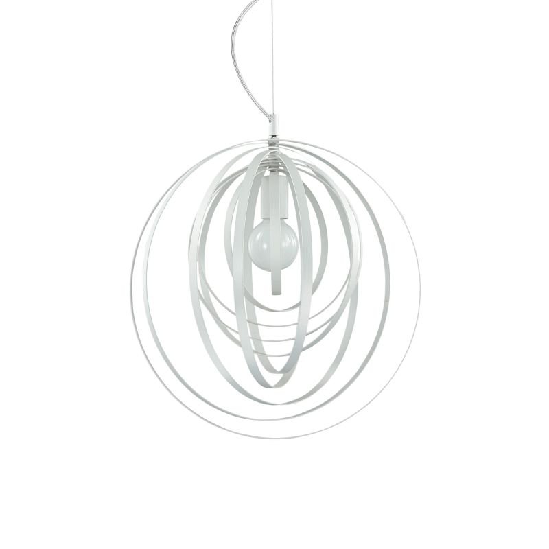 IdealLux-103723 - Disco - White Metal Rotating Circular Single Hanging Pendant