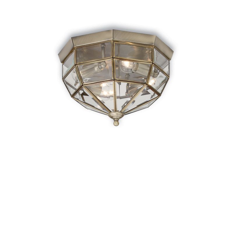 Ceiling Lights - Norma - Antique Brass 3 Light Lantern Ceiling Lamp IdealLux-004426 - Norma - Antique Brass 3 Light Lantern Ceiling Lamp
