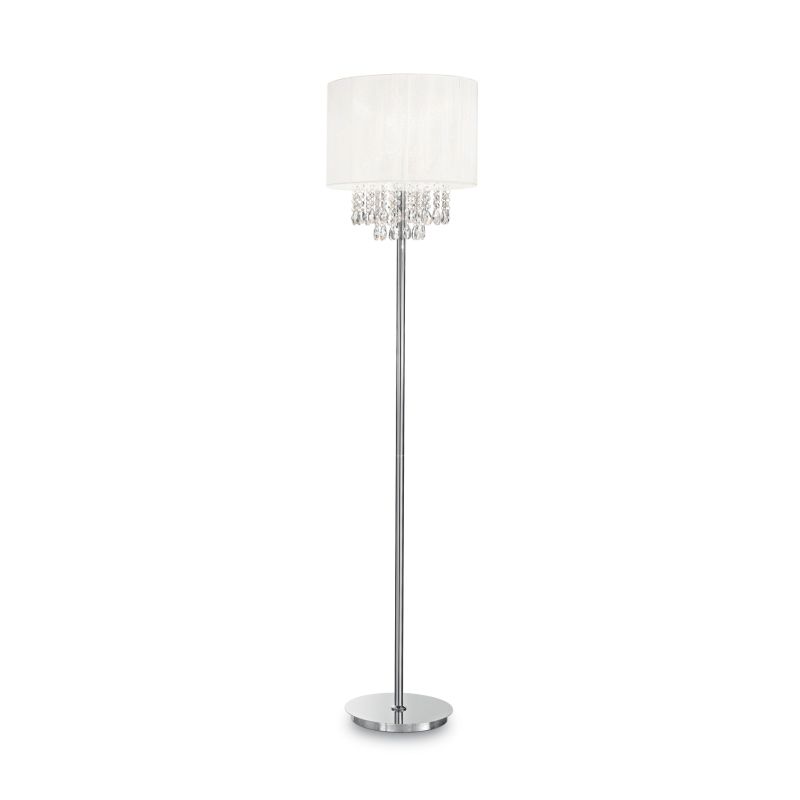 IdealLux-068275 - Opera - White Organza with Crystal Floor Lamp