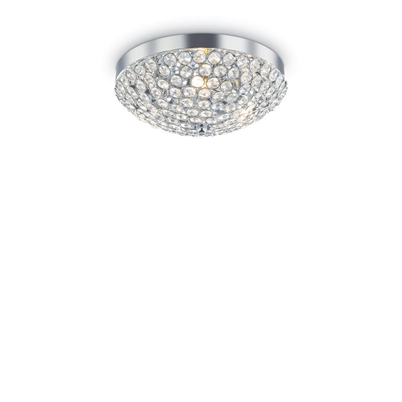 Crystal & Acrylic - Orion - Crystal with Chrome 3 Light Ceiling Lamp IdealLux-059136 - Orion - Crystal with Chrome 3 Light Ceiling Lamp