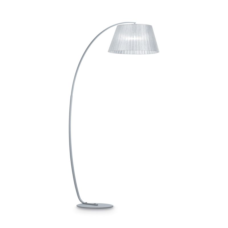 IdealLux-062273 - Pagoda - Adjustable Silver Fabric Floor Lamp