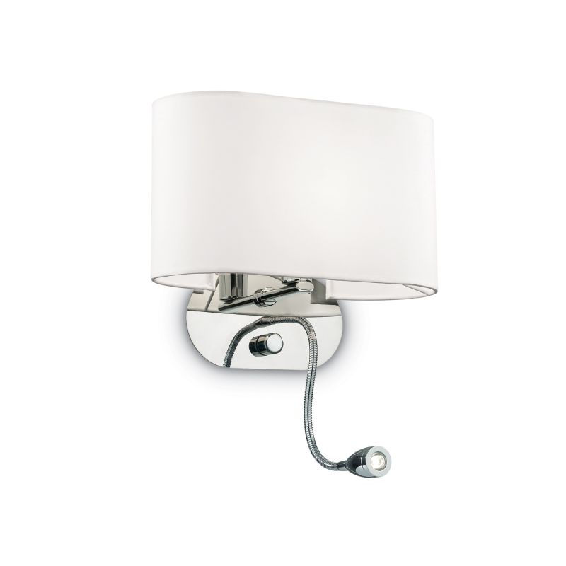IdealLux-074900 - Sheraton - White Fabric Mother & Child LED Wall Lamp