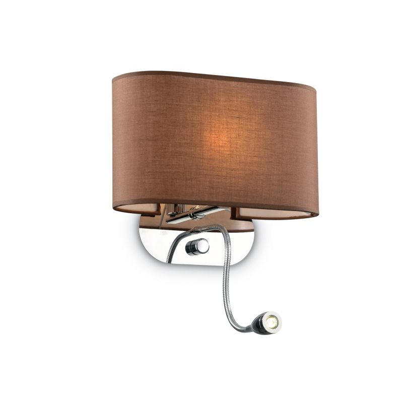 Wall Lights - Sheraton - Brown Fabric Mother & Child LED Wall Lamp IdealLux-074917 - Sheraton - Brown Fabric Mother & Child LED Wall Lamp