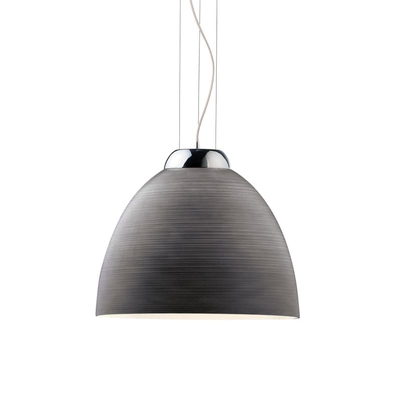 IdealLux-001821 - Tolomeo - Decorated Grey Glass Single Hanging Pendant