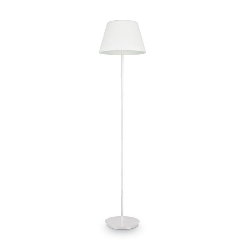 IdealLux-111452 - Cylinder - White Glass with Chrome 2 Light Floor Lamp
