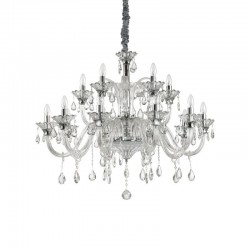 Colossal - Chrome 15 Light Chandelier with Clear Glass & Crystal Colossal - Chrome 15 Light Chandelier with Clear Glass & Crystal