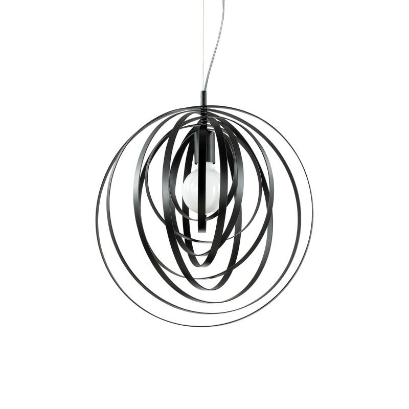 IdealLux-114262 - Disco - Black Metal Rotating Circular Single Hanging Pendant