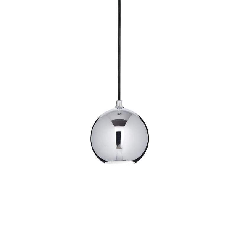 IdealLux-116457 - Mr jack - Small Chrome Metal Round Single Hanging Pendant