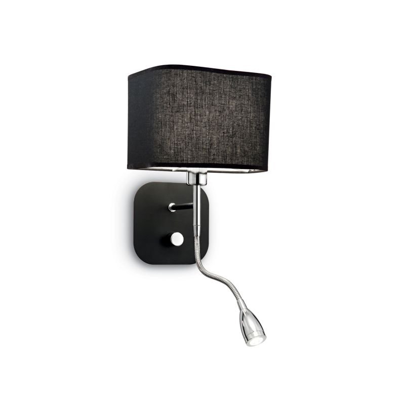 IdealLux-124179 - Holiday - Black Fabric Mother & Child LED Square Wall Lamp