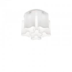 Compo - White 6 Light Ceiling Lamp with White Decorative Glass Compo - White 6 Light Ceiling Lamp with White Decorative Glass