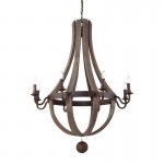 Millennium - Natural Wood & Rust 8 Light Central Fitting