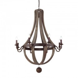 Millennium - Natural Wood & Rust 8 Light Central Fitting Millennium - Natural Wood & Rust 8 Light Central Fitting