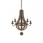 Millennium - Natural Wood & Rust 5 Light Central Fitting Millennium - Natural Wood & Rust 5 Light Central Fitting