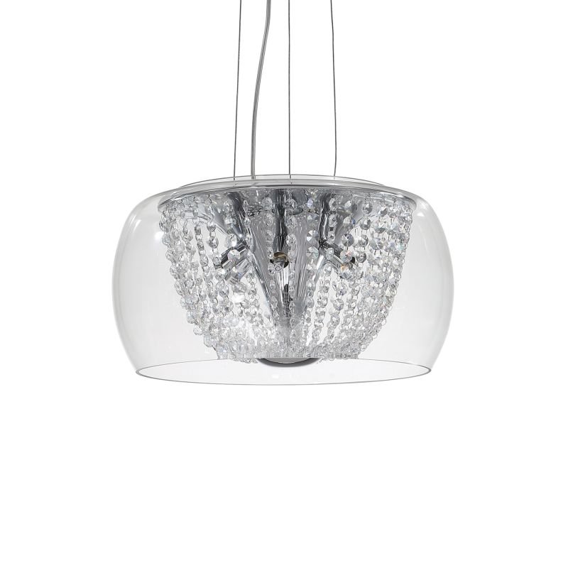 Ceiling Lights - Audi-61 - Crystal with Clear Glass 6 Light Hanging Pendant IdealLux-133874 - Audi-61 - Crystal with Clear Glass 6 Light Hanging Pendant